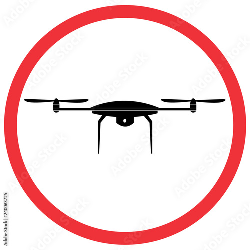 Drone zone, caution road symbol sign and traffic symbol design concept, vector illustration.