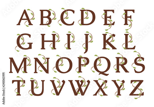 Alphabet Ivy Wood Letters