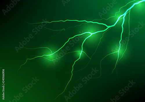 Abstract green lightning effect background