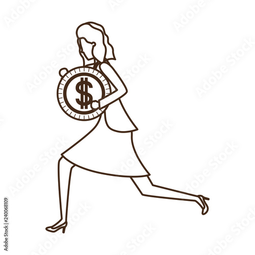 businesswoman with dollar sign avatar character © grgroup