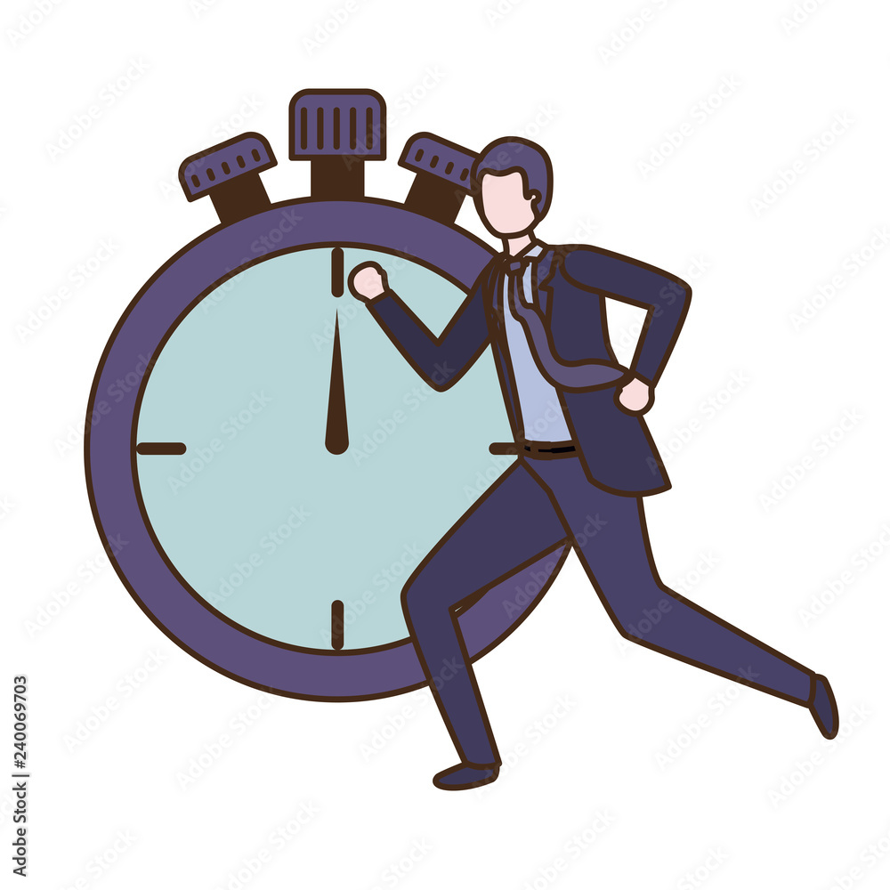 businessman with clock avatar character businessman with clock avatar character