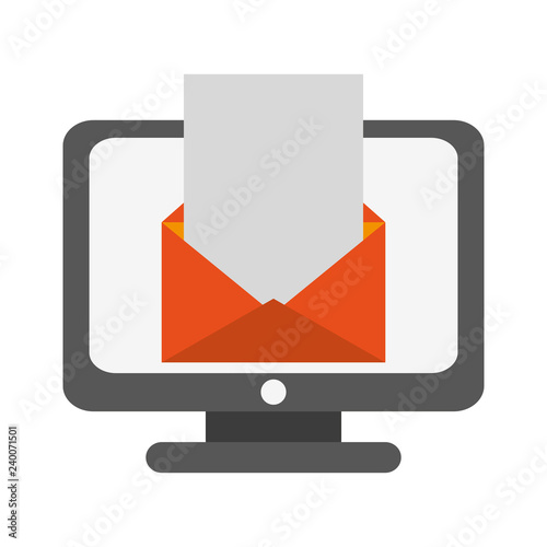 email envelope on computer screen