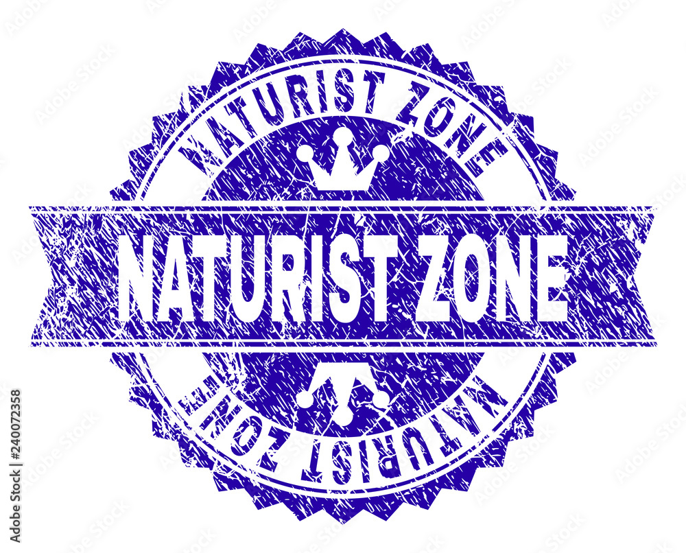 NATURIST ZONE rosette seal watermark with distress texture. Designed ...