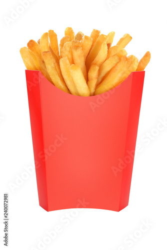 French fries box isolated
