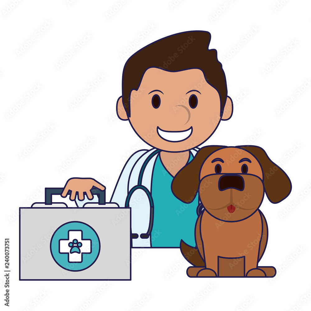 Obraz premium Veterinary with pet