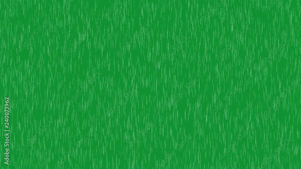Rain falling on the green screen