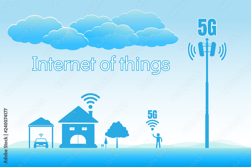 5G internet high speed concept, internet of things
