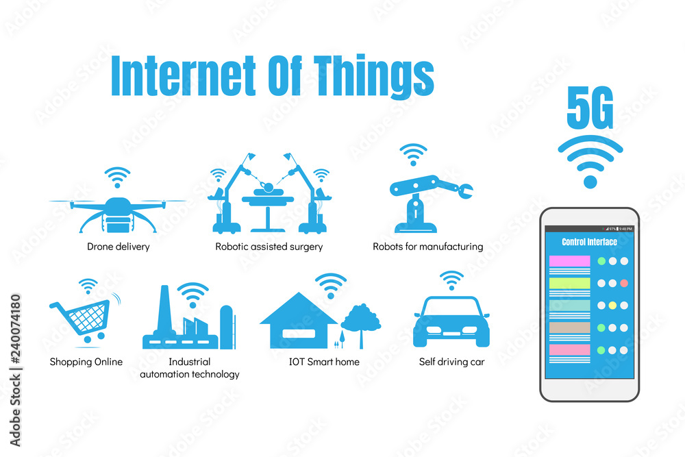 Internet of things or iot concept, 5G Internet High-Speed Internet of things or iot concept, 5G Internet High-Speed