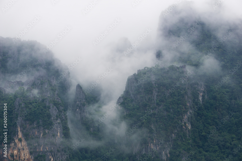 Mountains and mist