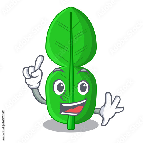 Finger bergamot leaf in cartoon a interrupting