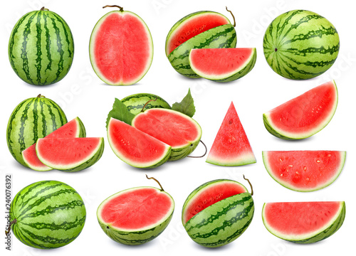 Collection Watermelon isolated on white background