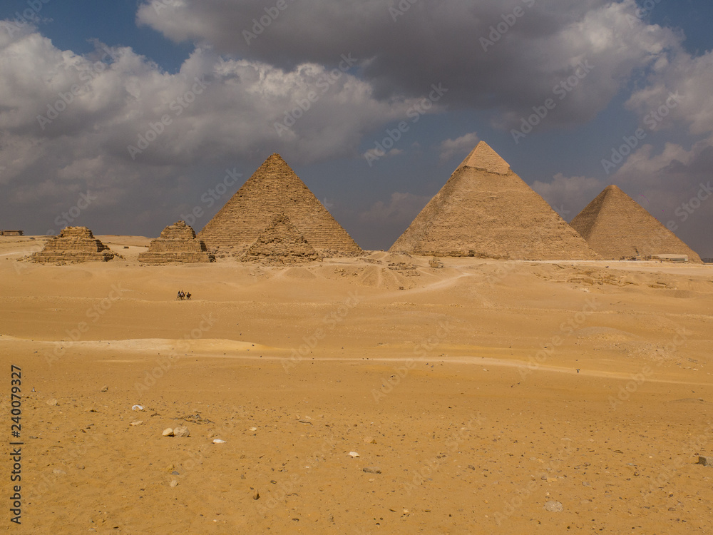 Panorama of the Great Pyramids in Egypt