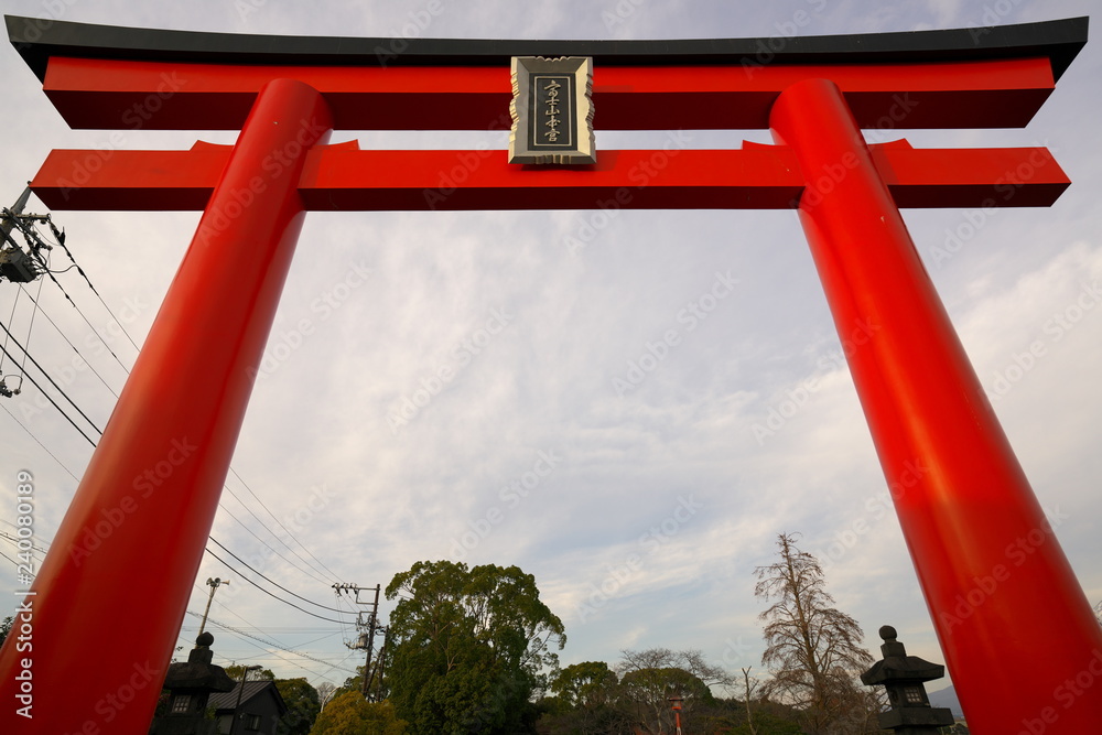 Shizuoka,Japan-December 20, 2018: A big red divine gateway of Fujisan Hongu Sengen Taisha
Shizuoka,Japan-December 20, 2018: A big red divine gateway of Fujisan Hongu Sengen Taisha