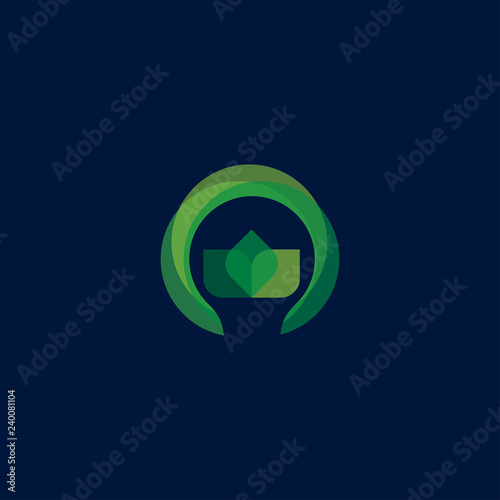 green light bulb leaf symbol logo vector.  Logo of green energy. Stylized eco logo biofuel. Renewable green energy logo - Vector