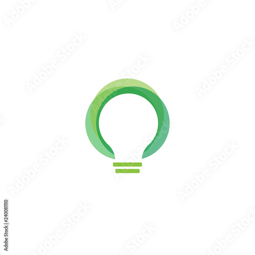 green light bulb leaf symbol logo vector.  Logo of green energy. Stylized eco logo biofuel. Renewable green energy logo - Vector