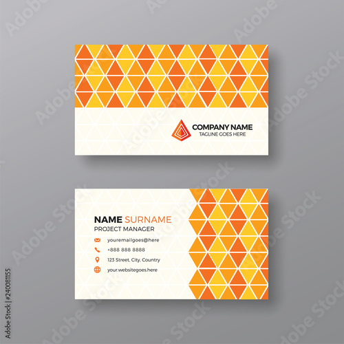 Professional business card template with diamond pattern