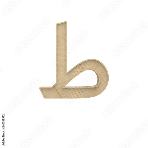 Ta, Ti Arabic Wooden alphabet letter different style 3d volumetric wood texture font set isolated on white background 3d illustration