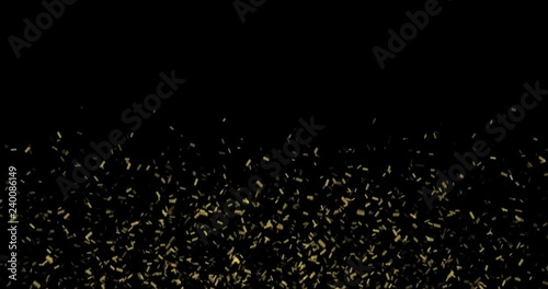 Golden confetti party popper explosion with green screen
