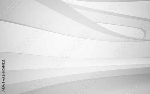 White smooth abstract architectural background. 3D illustration and rendering