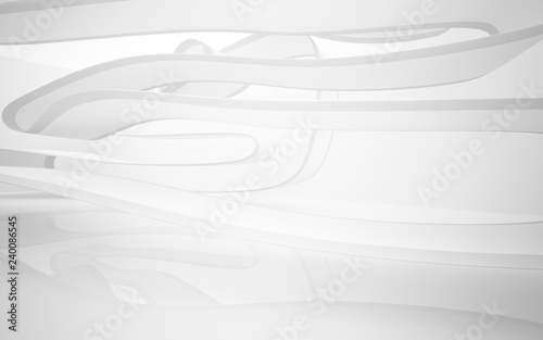 White smooth abstract architectural background. 3D illustration and rendering