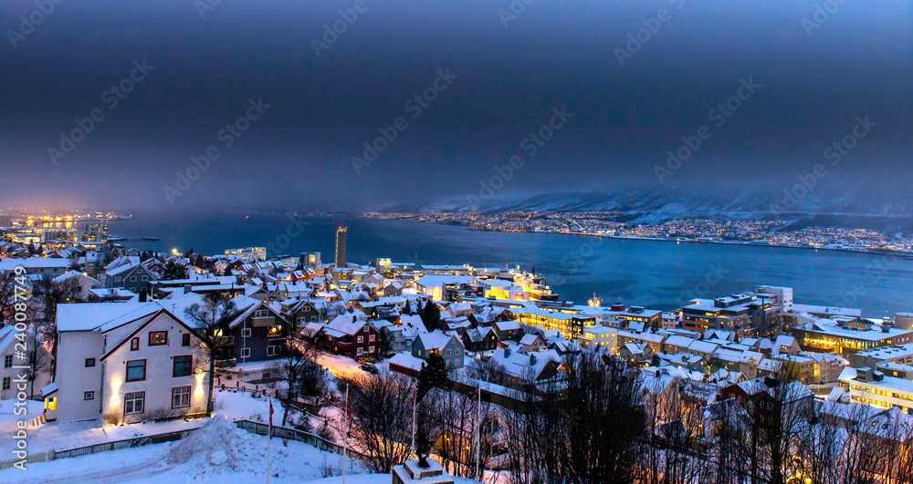 Fototapeta premium night cityscape ,Tromso , Norway