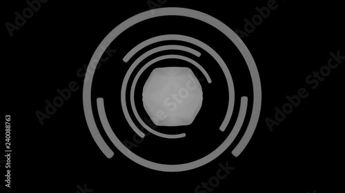 Abstract Orb Seamless Loop In Greyscale photo