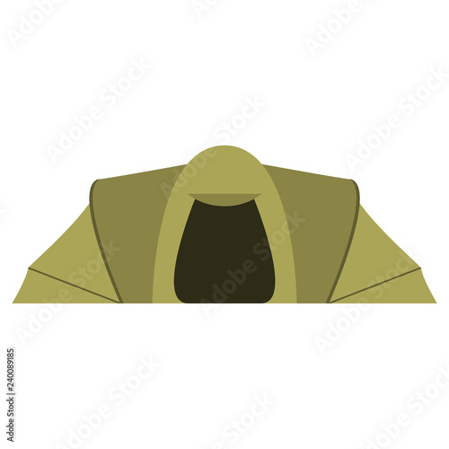 Tourist tent cartoon in flat style a vector.Hiking equipment for camping tent and outdoor recreation.Icon for the website.Summer rest tent.Leisure activity.