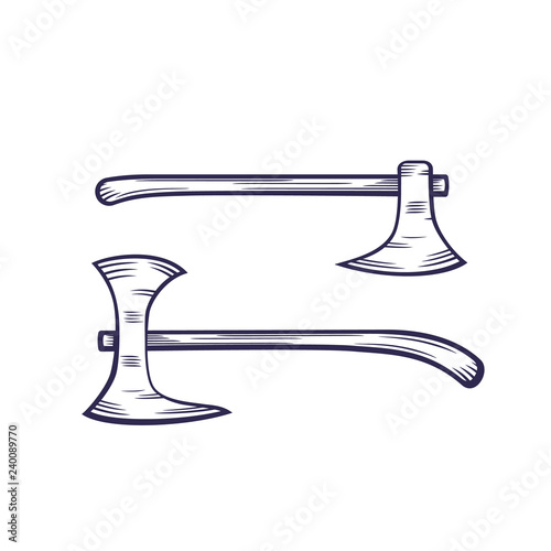 axes isolated on white, vector