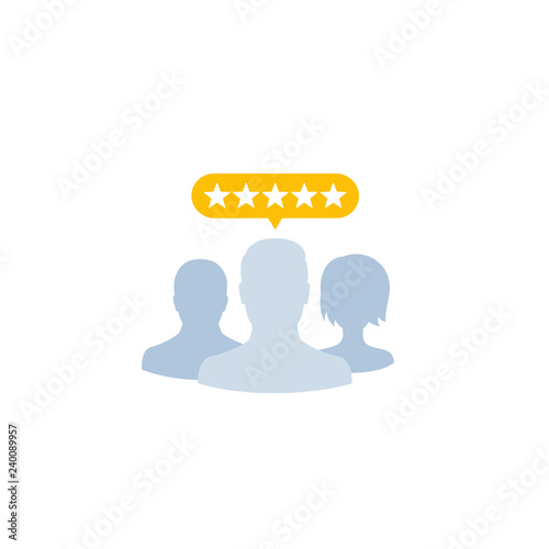 Customer review, feedback vector icon