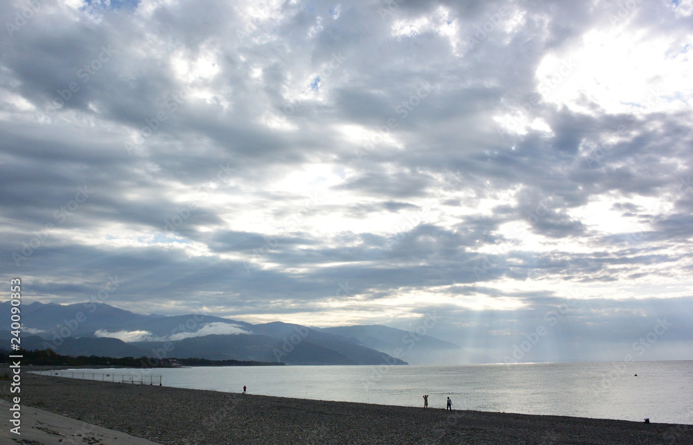 View of the beach in the Sochi, Russia