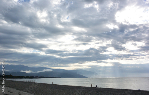 View of the beach in the Sochi  Russia