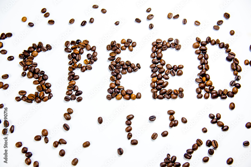 coffee beans composition on a white background coffee beans composition on a white background