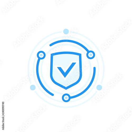 Cybersecurity and data protection concept, vector icon