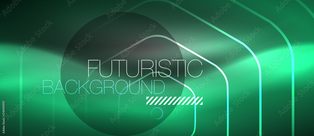 Black and glowing color lines neon design, magin techno template background Black and glowing color lines neon design, magin techno template background