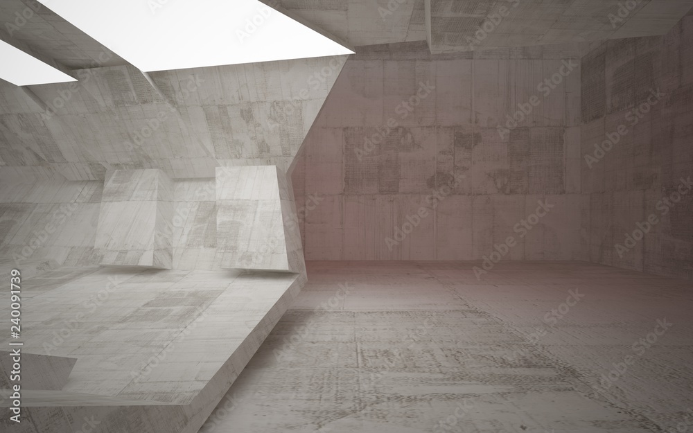 Empty dark abstract concrete room interior with red glass. Architectural background. Night view of the illuminated. 3D illustration and rendering Empty dark abstract concrete room interior with red glass. Architectural background. Night view of the illuminated. 3D illustration and rendering