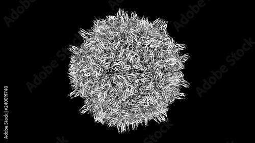3D CG rendered image of scientifically accurate Nodamura Virus (Nodaviridae) Capsid Structure based on PDB : 1NOV (ribbon occlusion style)