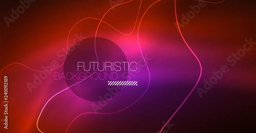 Neon lines wave background. Abstract composition