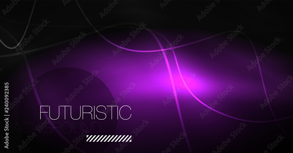 Neon lines wave background. Abstract composition