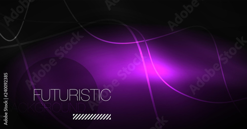 Neon lines wave background. Abstract composition