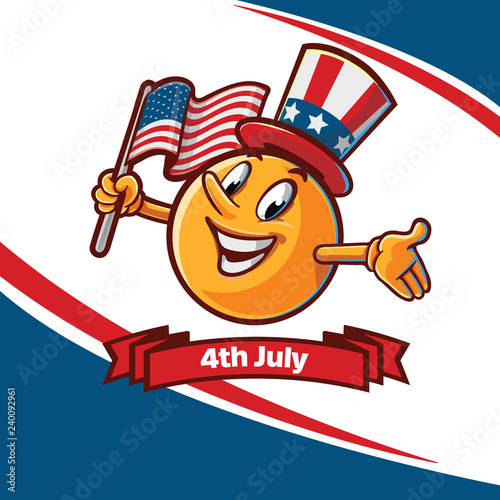 american EMOTICON vector illustration of uncle sam