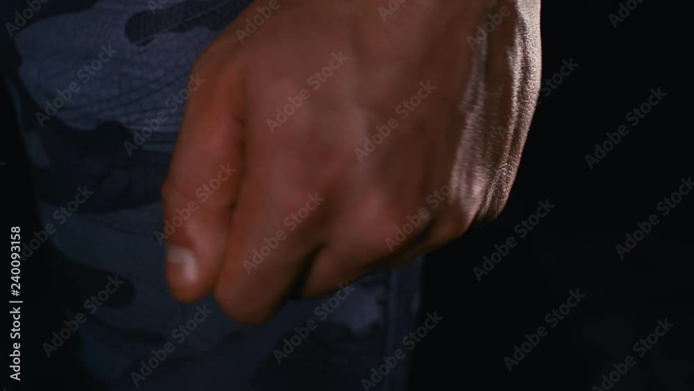 Close up of male shrinking fist, 4k Close up of male shrinking fist, 4k