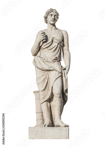 sculpture of the ancient Greek god Meleagr, isolate