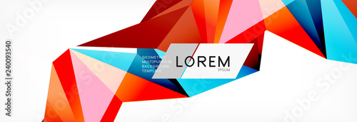 Triangle 3d polygonal art style. Future geometric design. Vector geometry futuristic illustration