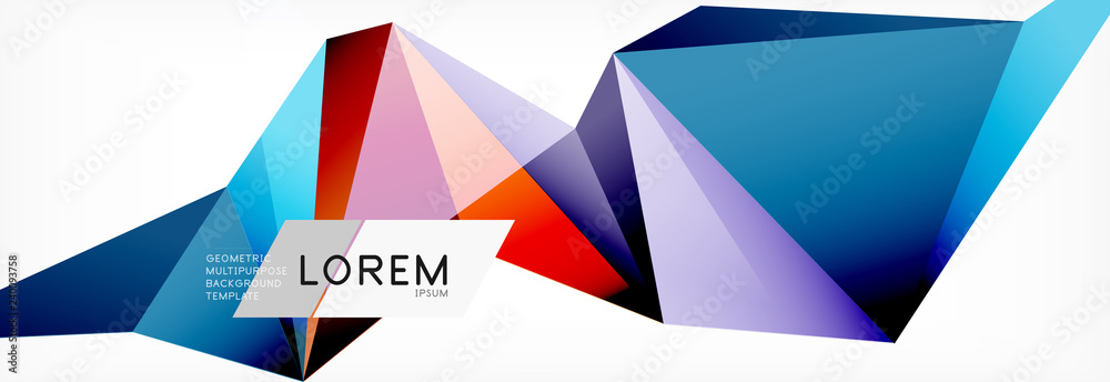 3d card on light backdrop. Abstract triangle pattern. Futuristic geometric background. 3d card on light backdrop. Abstract triangle pattern. Futuristic geometric background.