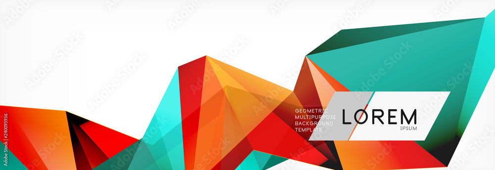 Triangle 3d polygonal art style. Future geometric design. Vector geometry futuristic illustration Triangle 3d polygonal art style. Future geometric design. Vector geometry futuristic illustration