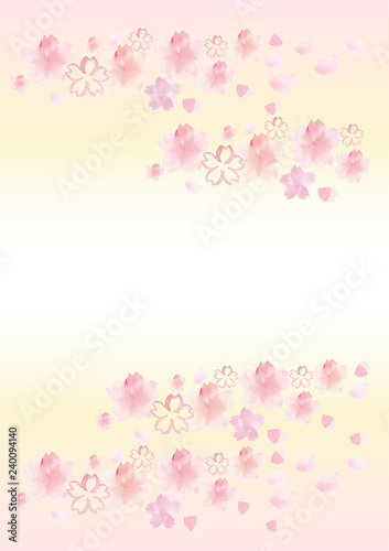 A4桜 ピンクイエロー背景2 © Playroom