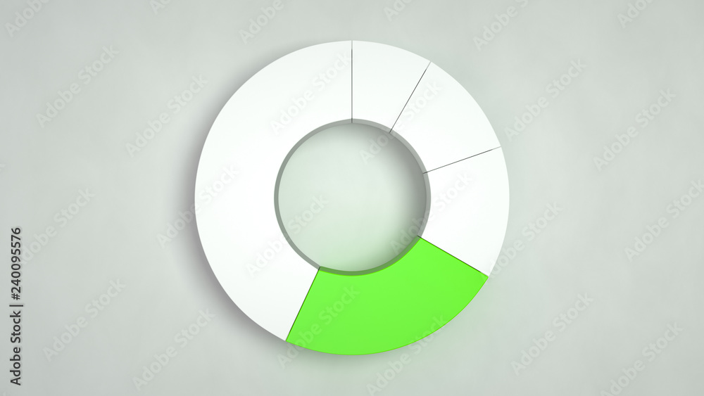 White ring pie chart with one green sector White ring pie chart with one green sector
