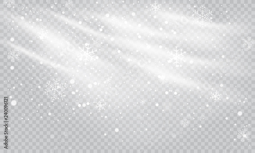 Snow and wind on a transparent background. White gradient decorative element, vector illustration.Winter and snow with fog.