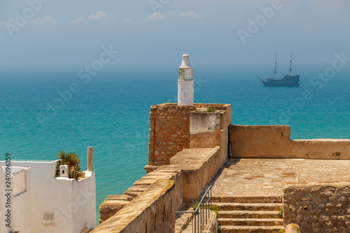 HAMMAMET / TUNISIA - JUNE 2015: Kasbah inside medieval medina of Hammamet, Tunisia photo