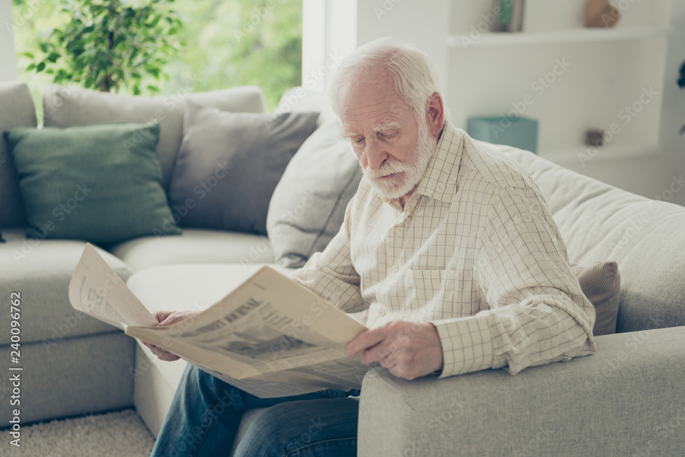 Close up portrait of grey haired thoughtful he his him ages man Close up portrait of grey haired thoughtful he his him ages man
